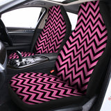 Black And Pink Chevron Pattern Print Universal Fit Car Seat Covers 102422