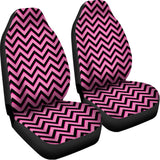 Black And Pink Chevron Pattern Print Universal Fit Car Seat Covers 102422