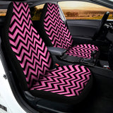 Black And Pink Chevron Pattern Print Universal Fit Car Seat Covers 102422