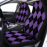 Black And Purple Argyle Pattern Print Universal Fit Car Seat Covers 102422