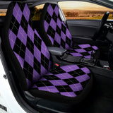 Black And Purple Argyle Pattern Print Universal Fit Car Seat Covers 102422
