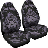 Black And Purple Damask Pattern Print Universal Fit Car Seat Covers 102422