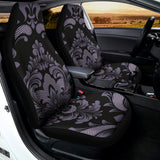 Black And Purple Damask Pattern Print Universal Fit Car Seat Covers 102422