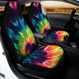 Black And Rainbow Tie Dye Print Universal Fit Car Seat Covers 102422