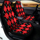 Black And Red Argyle Pattern Print Universal Fit Car Seat Covers 102422