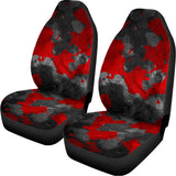 Black And Red Camouflage Print Universal Fit Car Seat Covers 102422