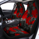 Black And Red Camouflage Print Universal Fit Car Seat Covers 102422