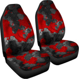 Black And Red Camouflage Print Universal Fit Car Seat Covers 102422