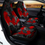 Black And Red Camouflage Print Universal Fit Car Seat Covers 102422