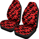 Black And Red Casino Card Pattern Print Universal Fit Car Seat Covers 102422
