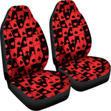 Black And Red Casino Card Pattern Print Universal Fit Car Seat Covers 102422