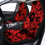 Black And Red Hibiscus Pattern Print Universal Fit Car Seat Covers 102422