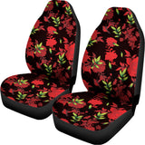 Black And Red Roses Floral Print Universal Fit Car Seat Covers 102422
