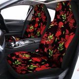 Black And Red Roses Floral Print Universal Fit Car Seat Covers 102422
