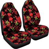 Black And Red Roses Floral Print Universal Fit Car Seat Covers 102422