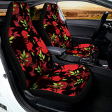 Black And Red Roses Floral Print Universal Fit Car Seat Covers 102422