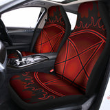Black And Red Satanic Pentagram Print Universal Fit Car Seat Covers 102422