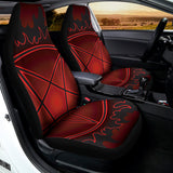 Black And Red Satanic Pentagram Print Universal Fit Car Seat Covers 102422