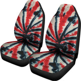 Black And Red Spider Tie Dye Print Universal Fit Car Seat Covers 102422