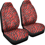 Black And Red Tiger Stripe Camo Print Universal Fit Car Seat Covers 102422