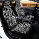 Black And White African Ethnic Print Universal Fit Car Seat Covers 102422