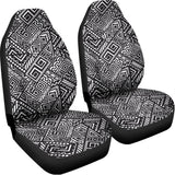 Black And White African Tribal Print Universal Fit Car Seat Covers 102422