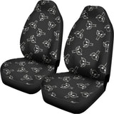 Black And White Alien Print Universal Fit Car Seat Covers 102422