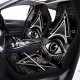 Black And White All Seeing Eye Print Universal Fit Car Seat Covers 102422