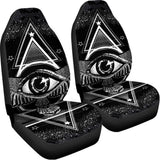 Black And White All Seeing Eye Print Universal Fit Car Seat Covers 102422