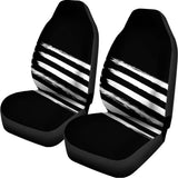 Black And White American Flag Print Universal Fit Car Seat Covers 102422