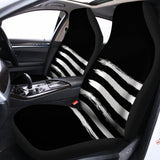 Black And White American Flag Print Universal Fit Car Seat Covers 102422