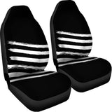Black And White American Flag Print Universal Fit Car Seat Covers 102422