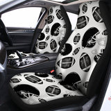 Black And White American Football Print Universal Fit Car Seat Covers 102422