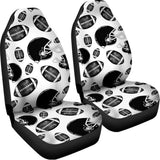 Black And White American Football Print Universal Fit Car Seat Covers 102422