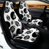 Black And White American Football Print Universal Fit Car Seat Covers 102422