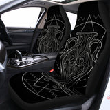 Black And White Aquarius Sign Print Universal Fit Car Seat Covers 102422