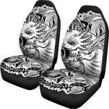 Black And White Axolotl Print Universal Fit Car Seat Covers 102422