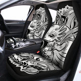 Black And White Axolotl Print Universal Fit Car Seat Covers 102422