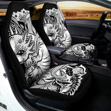 Black And White Axolotl Print Universal Fit Car Seat Covers 102422
