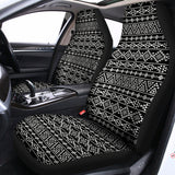 Black And White Aztec Geometric Print Universal Fit Car Seat Covers 102422