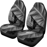 Black And White Banana Leaf Print Universal Fit Car Seat Covers 102422