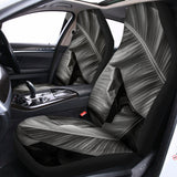 Black And White Banana Leaf Print Universal Fit Car Seat Covers 102422