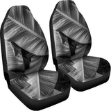 Black And White Banana Leaf Print Universal Fit Car Seat Covers 102422
