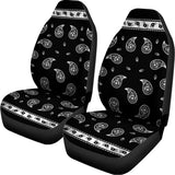 Black And White Bandana Print Universal Fit Car Seat Covers 102422