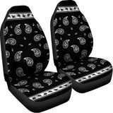 Black And White Bandana Print Universal Fit Car Seat Covers 102422