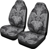 Black And White Boho Elephant Print Universal Fit Car Seat Covers 102422