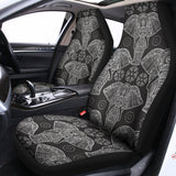 Black And White Boho Elephant Print Universal Fit Car Seat Covers 102422