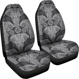 Black And White Boho Elephant Print Universal Fit Car Seat Covers 102422