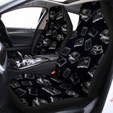 Black And White Books Pattern Print Universal Fit Car Seat Covers 102422