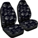 Black And White Books Pattern Print Universal Fit Car Seat Covers 102422